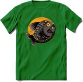 Vissen T-Shirt | Grappig Verjaardag Vis Hobby Cadeau Shirt | Dames - Heren - Unisex | Tshirt Hengelsport Kleding Kado - Donker Groen - 3XL