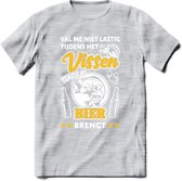 Val Me Niet Lastig Tijdens Het Vissen T-Shirt | Geel | Grappig Verjaardag Vis Hobby Cadeau Shirt | Dames - Heren - Unisex | Tshirt Hengelsport Kleding Kado - Licht Grijs - Gemaleer