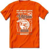 Val Me Niet Lastig Tijdens Het Vissen T-Shirt | Grijs | Grappig Verjaardag Vis Hobby Cadeau Shirt | Dames - Heren - Unisex | Tshirt Hengelsport Kleding Kado - Oranje - XL