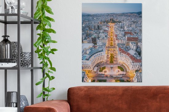 Tableau sur toile Place Aristote à Thessalonique vue du ciel - 60x80 cm - Décoration murale