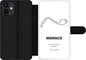 Bookcase Geschikt voor iPhone 12 telefoonhoesje - F1 - Monaco - Circuit - Met vakjes - Wallet case met magneetsluiting - Cadeau voor man