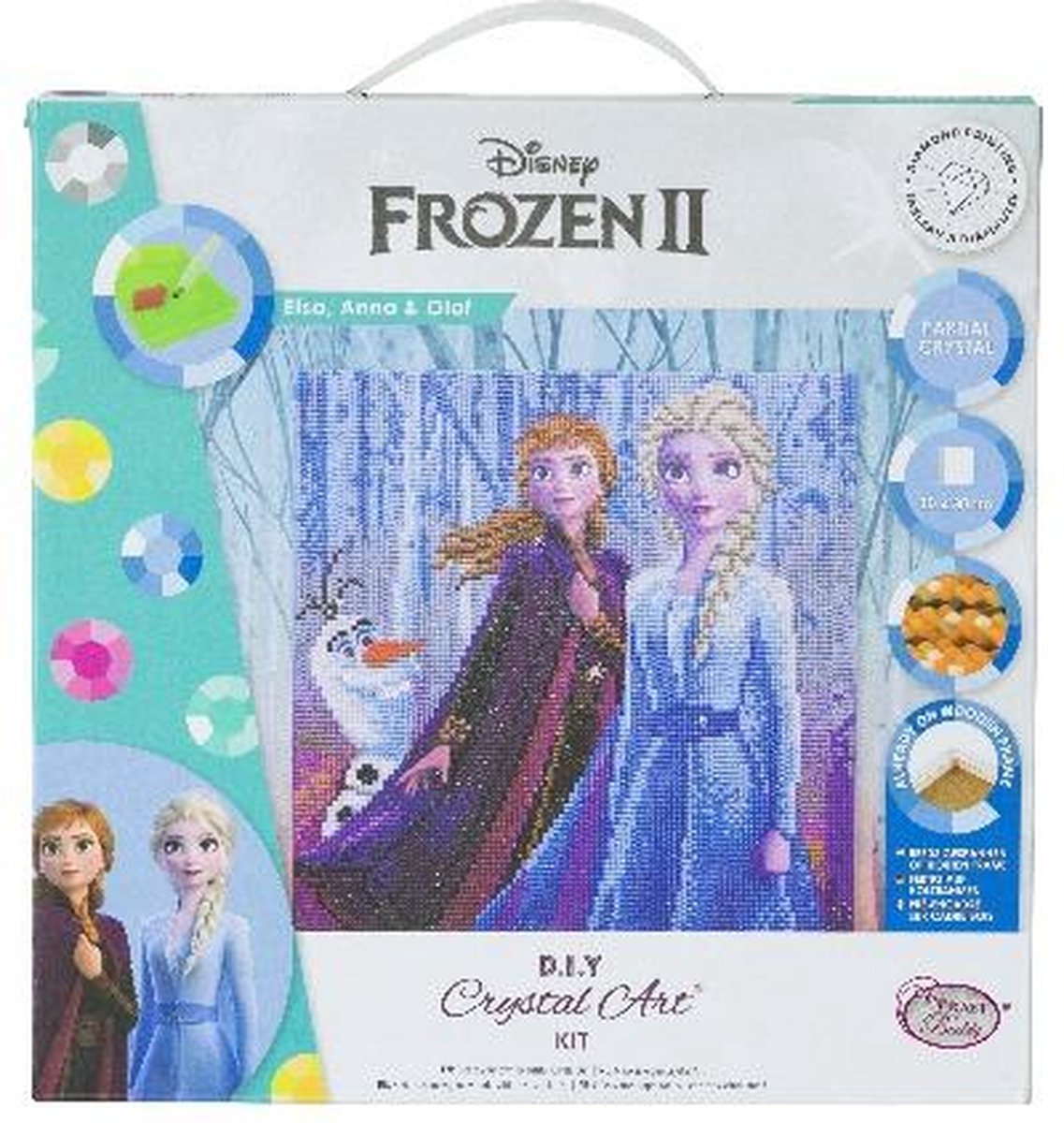 Crystal Art Kit | Diamond Painting Elsa, Anna & Olaf CAK-DNY700M