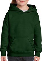 Donkergroene capuchon sweater voor meisjes M (140-152)