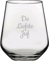 Gegraveerde Drinkglas 42,5cl De Liefste Juf