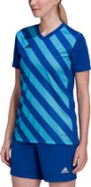 adidas - Entrada 22 GFX Jersey Women - Blauw Voetbalshirt-S
