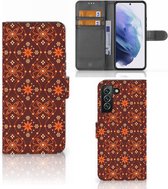 Telefoonhoesje Geschikt voor Samsung Galaxy S22 Plus Wallet Book Case Batik Brown