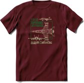 F-18 Vliegtuig T-Shirt | Unisex leger Kleding | Dames - Heren Straaljager shirt | Army F16 | Grappig bouwpakket Cadeau | - Burgundy - S