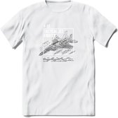 F-15 Vliegtuig T-Shirt | Unisex leger Kleding | Dames - Heren Straaljager shirt | Army F16 | Grappig bouwpakket Cadeau | - Wit - M
