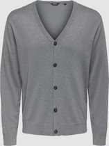Cardigan ONSWYLER Life Ls Button Knit Medium Grey Melange