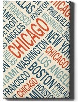 Walljar - Chicago Woord - Muurdecoratie - Canvas schilderij