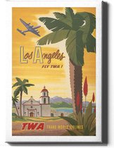 Walljar - Los Angeles TWA - Muurdecoratie - Canvas schilderij