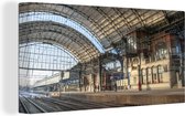Peinture sur toile Station - Train - Haarlem - 80x40 cm - Décoration murale