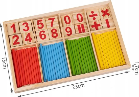 Thumbnail van een extra afbeelding van het spel Ariko rekendoos - montessori - leren rekenen - rekenspelletje - educatief - tellen en rekenen - hout - duurzaam