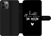 Bookcase Geschikt voor iPhone 11 Pro Max telefoonhoesje - Partner - Spreuken - Jij hebt een plekje in mijn hart - Quotes - Met vakjes - Wallet case met magneetsluiting