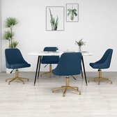 vidaXL Eetkamerstoelen draaibaar 4 st fluweel blauw