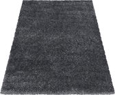 Loper Hoogpolig tapijt met fijne haartjes in de kleur grijs