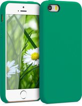 kwmobile telefoonhoesje voor Apple iPhone SE (1.Gen 2016) / 5 / 5S - Hoesje met siliconen coating - Smartphone case in smaragdgroen