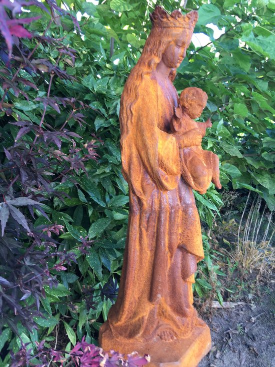 Maria met kindje Jezus beeld - Gietijzeren beeld - 75 cm | bol