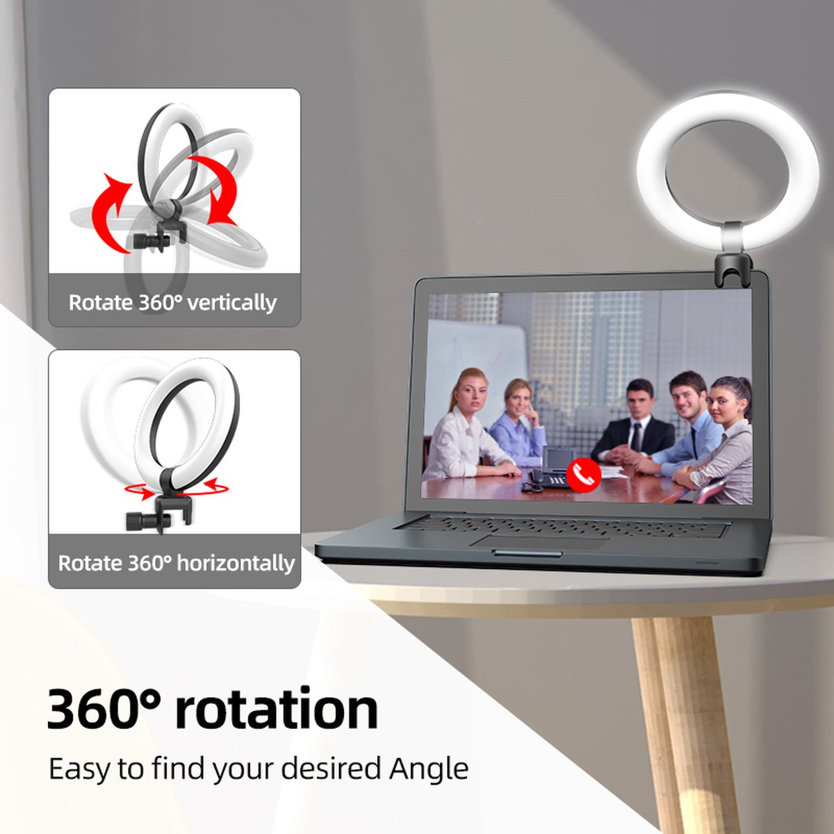 PULUZ Ringlicht PC mit Clip & Stativ 5 Zoll Videokonferenz Licht Dimmbares 3 Lichtfarben Helligkeit 10-stufiges Videolicht 3200-6500k für iPhone, iPad, Laptop, Camera PULUZ Ringlicht PC mit Clip & Stativ 5 Zoll Videokonferenz Licht Dimmbares 3 Lichtfarben Helligkeit 10-stufiges Videolicht 3200-6500k für iPhone, iPad, Laptop, Camera