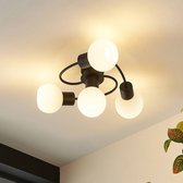 Lindby - LED plafondlamp - 4 lichts - glas, ijzer - H: 18 cm - E14 - , wit - Inclusief lichtbronnen