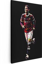 Artaza Canvas Schilderij Voetbalspeler Cristiano Ronaldo bij Manchester United - 80x120 - Groot - Muurdecoratie - Canvas Print