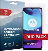 Rosso Screen Protector Ultra Clear Duo Pack Geschikt voor Motorola Moto E20 | TPU Folie | Case Friendly | 2 Stuks