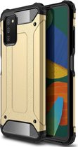 Samsung Galaxy A03S Hoesje Shock Proof Hybride Back Cover Goud