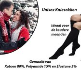 4-Paar Unisex Kniesokken met 80% Katoen 36-42 en 40-46 Zwart