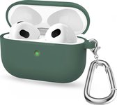 Apple AirPods 3 Hoesje - Mobigear - Classic Serie - Siliconen Hoesje - Olive Green - Hoesje Geschikt Voor Apple AirPods 3