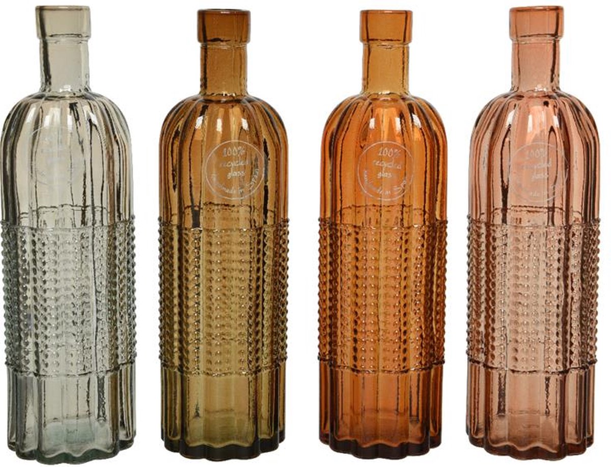 Decoris Vaas recycled glas Ø7-H24cm (1 stuk) assorti