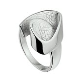 The Jewelry Collection Ring Gescratcht Poli/mat - Zilver Gerhodineerd