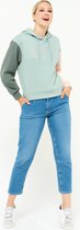 LOLALIZA Sweater met color block - Khaki - Maat XS