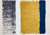 OZAIA Tapijt CAMDEN - Polyester -200 x 290 cm -Mosterdgeel, Donkerblauw, Grijs L 290 cm x H 1 cm x D 200 cm