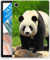 Hoesje Samsung Galaxy Tab A8 2021 Tablethoes Kinderen Panda met transparant zijkanten