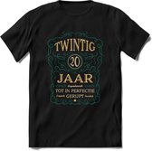 20 Jaar Legendarisch Gerijpt T-Shirt | Aqua - Ivoor | Grappig Verjaardag Cadeau | Dames - Heren | - Zwart - S
