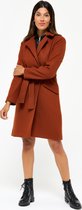 LOLALIZA Lange mantel met ceintuur - Rood - Maat 42