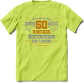 50 Jaar Legend T-Shirt | Goud - Zilver | Grappig  Abraham Verjaardag Cadeau | Dames - Heren | - Groen - S