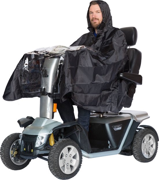 Zorgtrader - Poncho de pluie pour scooter Mobility - Zwart