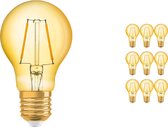 Voordeelpak 10x Osram Vintage 1906 LED Klassiek E27 A 2.5W 824 Filament Goud | Zeer Warm Wit - Vervangt 22W