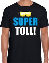 Apres ski t-shirt Supertoll zwart  heren - Wintersport shirt - Foute apres ski outfit/ kleding/ verkleedkleding L