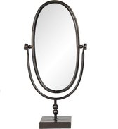 Staande Spiegel 21*10*40 cm Zwart Ijzer, Glas Ovaal Tafel Spiegel