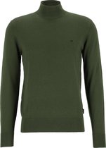 Calvin Klein superior wool mock neck pullover - heren turtleneck trui - donker olijfgroen -  Maat: L