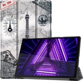 Hoes Geschikt voor Lenovo Tab M10 FHD Plus 2nd Gen Hoes Luxe Hoesje Book Case - Hoesje Geschikt voor Lenovo Tab M10 FHD Plus (2e Gen) Hoes Cover - Eiffeltoren