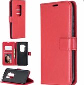 LuxeBass Hoesje geschikt voor Motorola One Zoom hoesje book case rood - telefoonhoes - gsm hoes - telefoonhoesjes