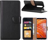 LuxeBass Hoesje geschikt voor Nokia 3.1 Plus - Bookcase Zwart - portemonnee hoesje - telefoonhoes - gsm hoes - telefoonhoesjes