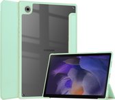 Case2go - Tablet Hoes geschikt voor Samsung Galaxy Tab A8 (2022 & 2021) - 10.5 Inch - Transparante Case - Tri-fold Back Cover - Mint Groen