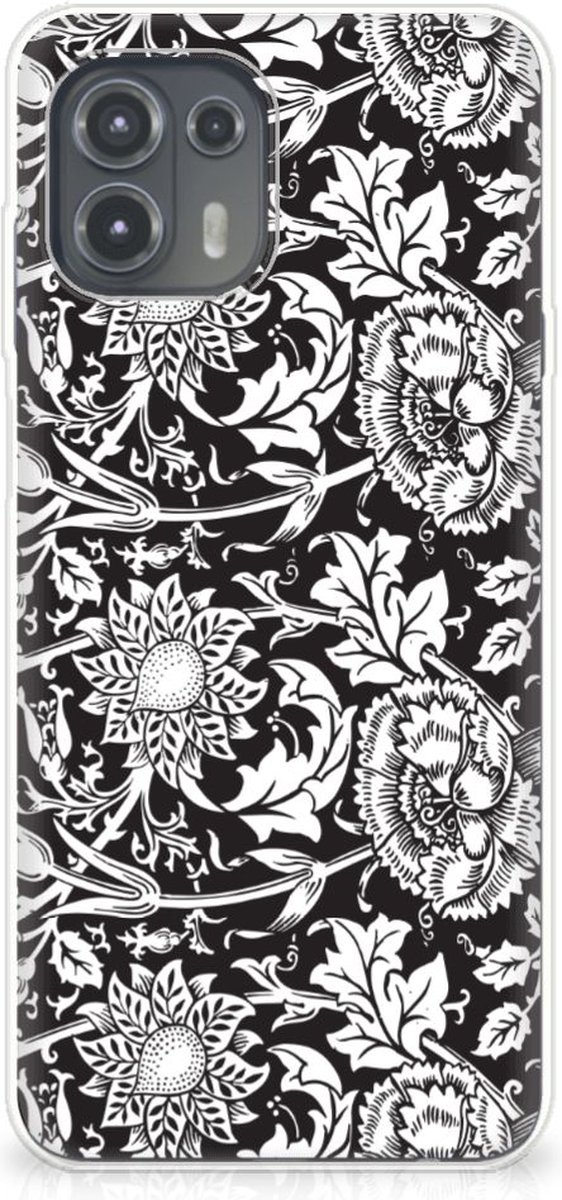 Motorola Edge 20 Lite TPU Case Black Flowers