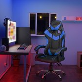 Relaxdays gamestoel - race - nekkussen - gaming bureaustoel - verstelbaar -diverse kleuren - blauw