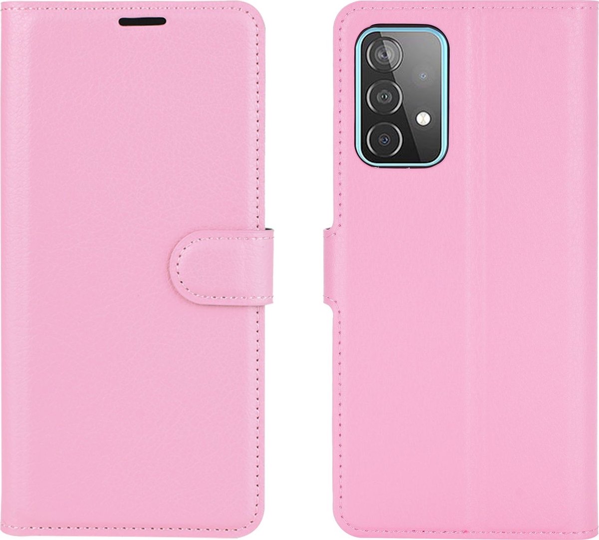 Mobigear Telefoonhoesje geschikt voor Samsung Galaxy A52 Hoesje | Mobigear Classic Bookcase Portemonnee | Pasjeshouder voor 3 Pasjes | Telefoonhoesje voor Pinpas / OV Kaart / Rijbewijs - Roze