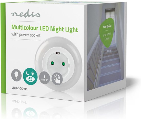 Nedis Nachtlampje met Stekker - Dag-/Nachtsensor - 10 lm - LED - 3 Tinten - Inclusief Stopcontact van Nedis — afbeelding 4